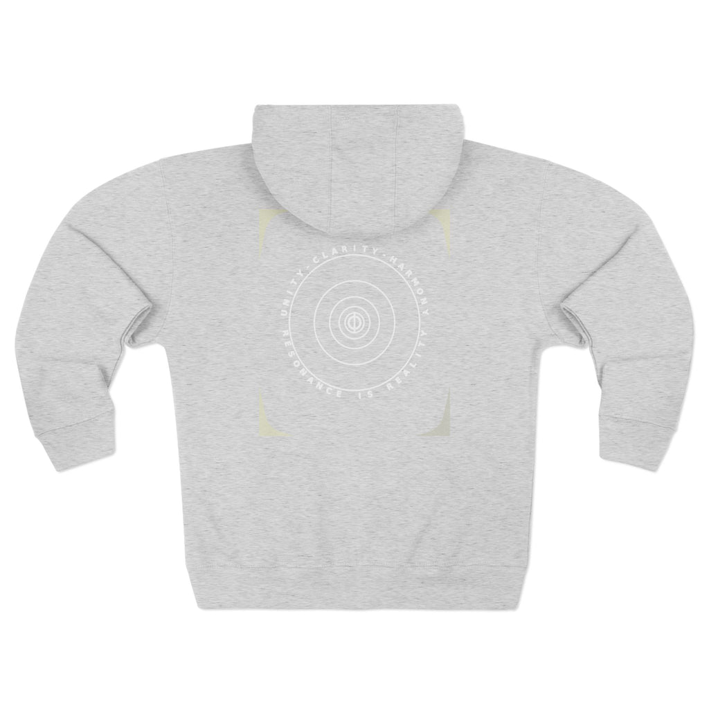 Chic Unisex Zip Hoodie with Geometric Design