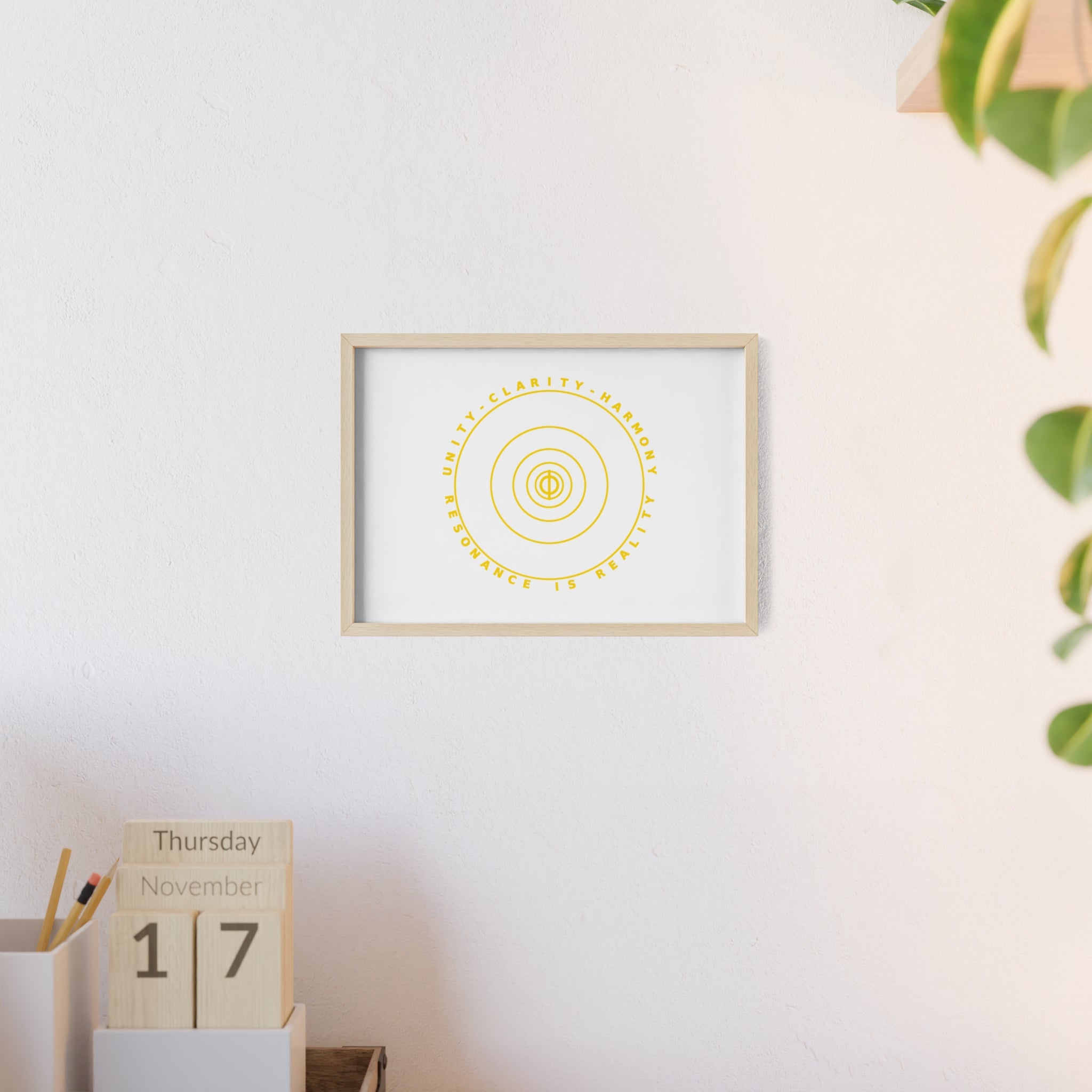 Framed Inspirational Poster: Unity, Clarity, Harmony